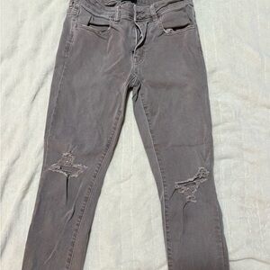 American Eagle Chic Distressed Greyish Brown Women's Skinny Jeans